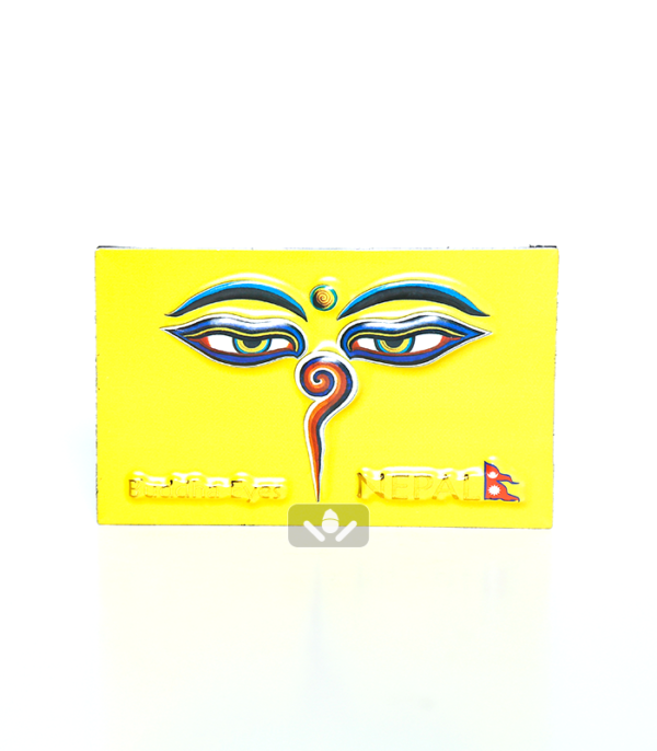 Yellow Rectangular Buddha Eyes Magnet