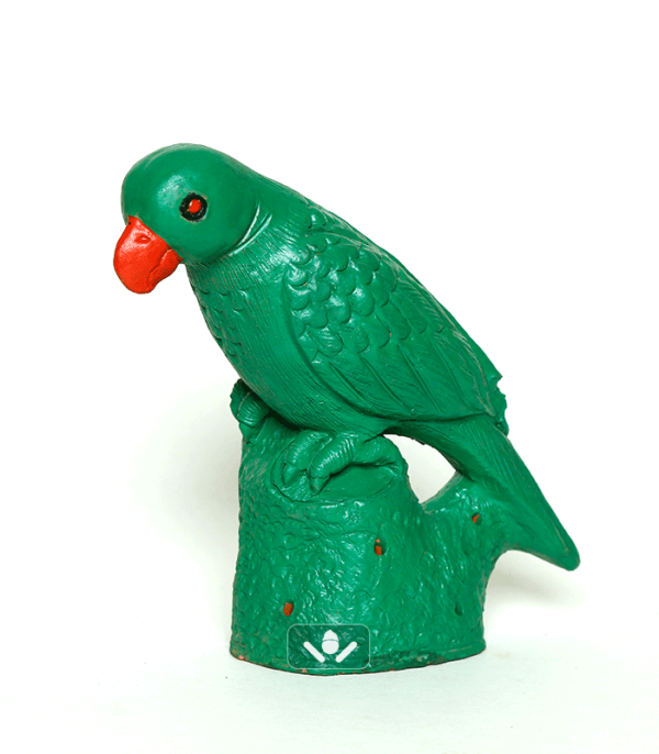 Clay Parrot Miniature (Green with red beak and Eyes)