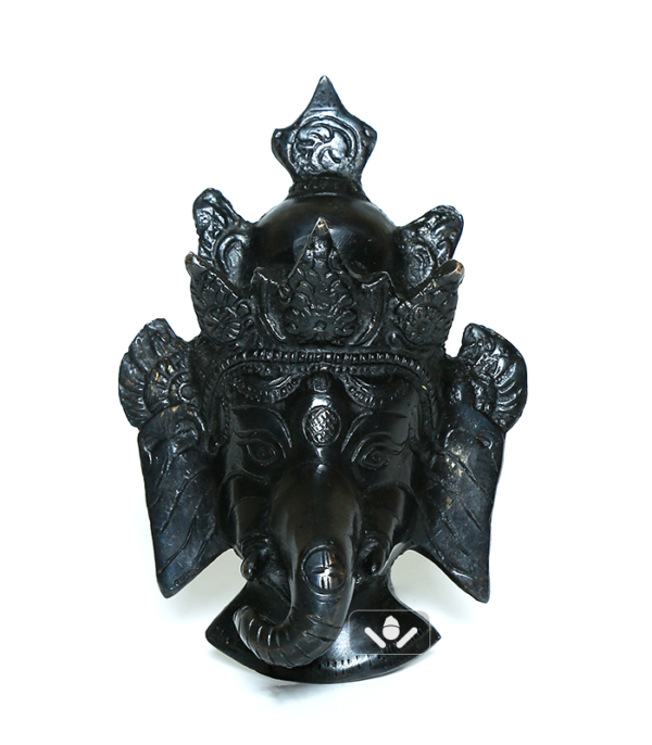 Black Ganesh Wall Mask (Front)