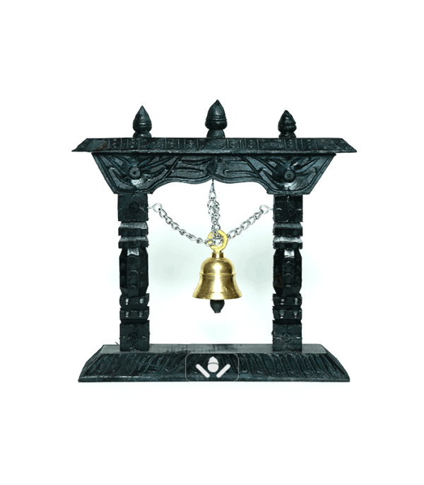 Black Traditional Wooden Table Bell