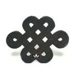 Black Rounded Wood Infinity Knot Wall Décor (Rear)
