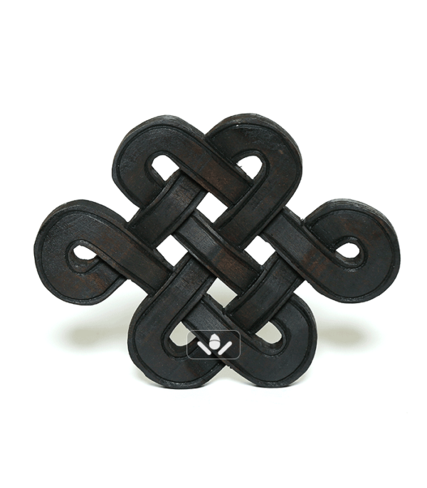 Black Rounded Wood Infinity Knot Wall Décor (Front)