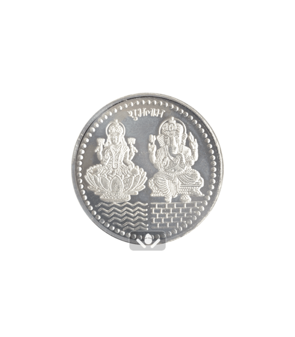 silver coin ganesh & laxmi