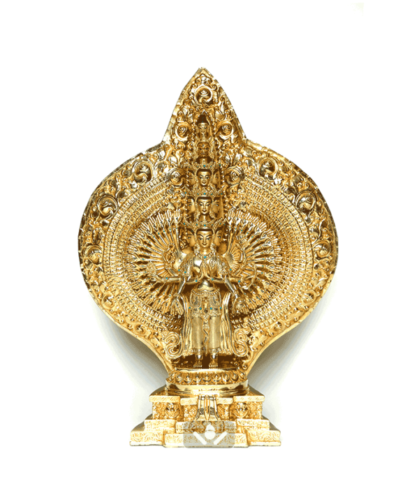 Gold Plated Saharsa Bhuj Lokeswor Statue